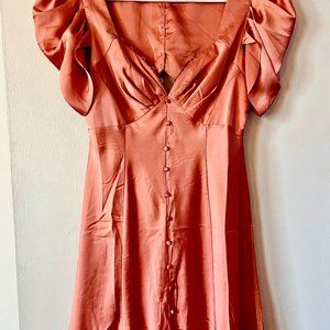 ASOS DESIGN Rust Button Through Stain Mini Dress